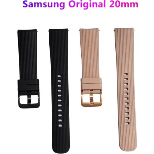 Original Samsung Galaxy Watch 42mm SM-R810 Gear Sport SM-R600 Gear S2 classic Active Silicone Band Sports Wrist Strap 20mm