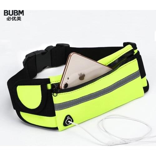 BUBM Portable Professional Running Waist Pouch,Men Women With Hidden Pouch Gym Bags,Reflective Sport Waist Band Bag