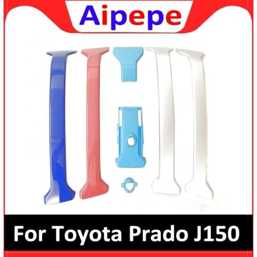 For Toyota Land Cruiser Prado J150 2014 2015 2016 ABS Chrome Exterior Front Center Racing Grill Grille Cover Trims Car Styling