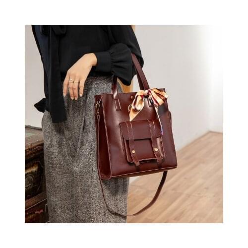 Luxury Women bag Solid Womens PU Leather Handbags Luxury Lady Hand Bags With Purse Pocket Women messenger bag Big Tote Sac Bols