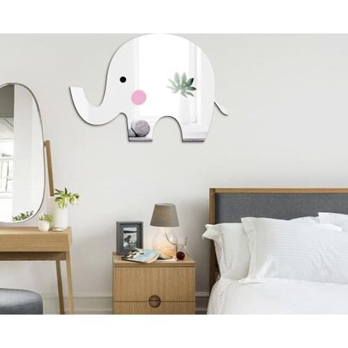 Elephant Mirror Wall Stickers DIY Acrylic TV Background Art Mural Decor Mirror Bathroom Home Decoration Accessories 3D Stickers