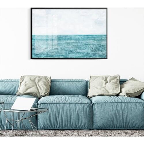 Calm and Endless Ocean Sea Canvas Nordic Posters Prints Nordic Landscape Wall Art Painting Decoration Pictures for Living Room