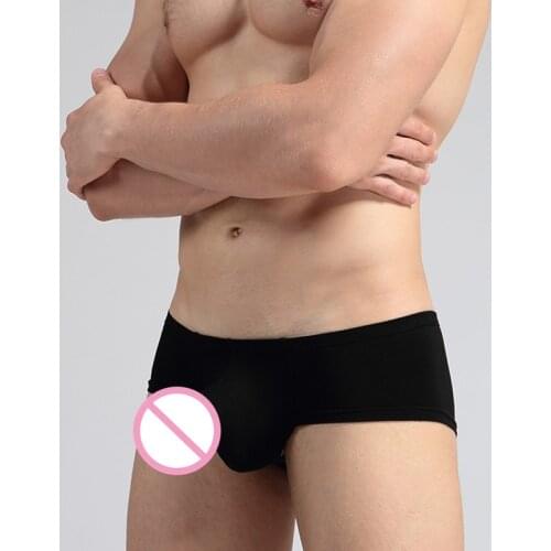 Mens Modal Bikini Trunks Penis Sheath Shorts Gay Underwear Sexy Beach Sunbath Underpants Panties Bottoms Exotic Lingerie