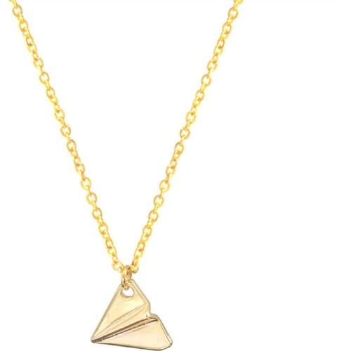 GORGEOUS TALE Modern Jewelry Vintage Collier Femme Paper Plane Necklace Airplane Pendant Maxi Necklace For Women Tattoo Choker