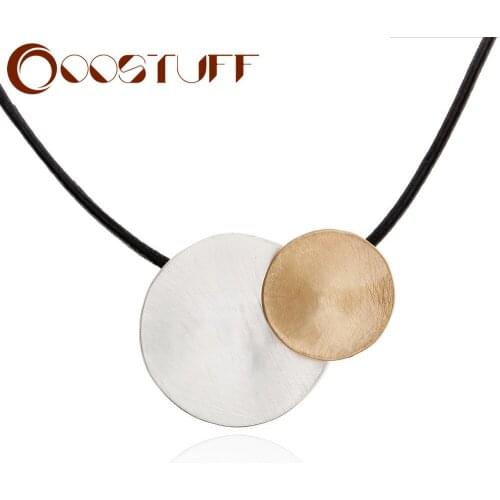 Vintage Gold Silver Color Neck Chokers Necklace Decorative Collar Jewelry for Women Trend Suspension Pendants Round Accessories