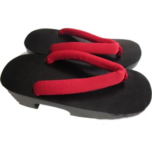 [wamami] Red Unisex Adult Hot Free Shipping Japanese Geta Yukata Kimono Shoes Zori Sandals Cosplay Geta 23.5cm Accessory