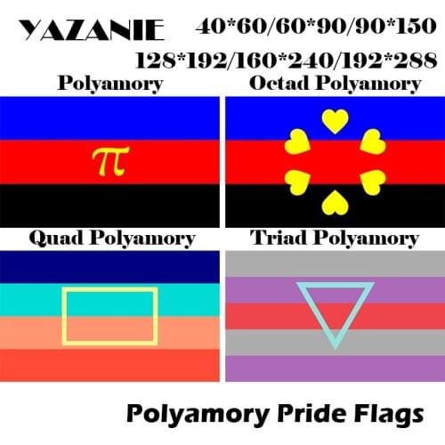 YAZANIE 128*192cm/160*240cm/192*288cm LGBT Polyamory Egalitarian Hierarchical Quad Pentad Hexad Triad Pride Flags and Banners