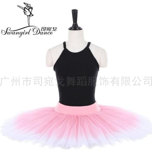 New Adult Pink Practice Gradient Pancake Half Ballet Tutu Professional Ballet Stage Cosutmes Skirts for Kids BT4012