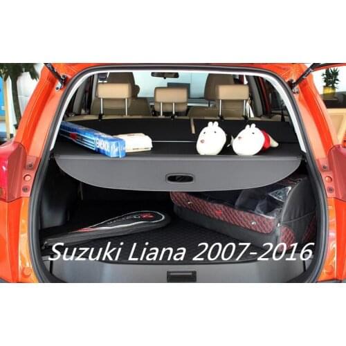 Car Rear Trunk Security Shield Cargo Screen Shield shade Cover Fits For Suzuki Liana 2007-2016 (Black, beige)