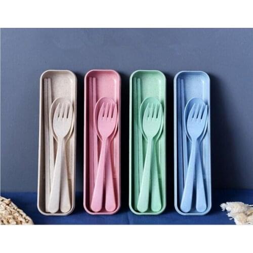 1set Portable Travel Kids Adult Cutlery Travel Fork Tableware Dinnerware Sets Camping Picnic Set Gift For Child Kids LF 100