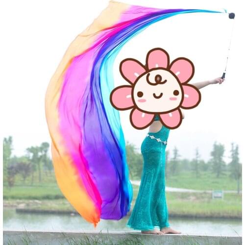 1pcs Veil+1pcs Chain Ball 2.7mx0.9m Belly Dance Silk Veil Poi Dancewear Show Performance Props Free Shipping