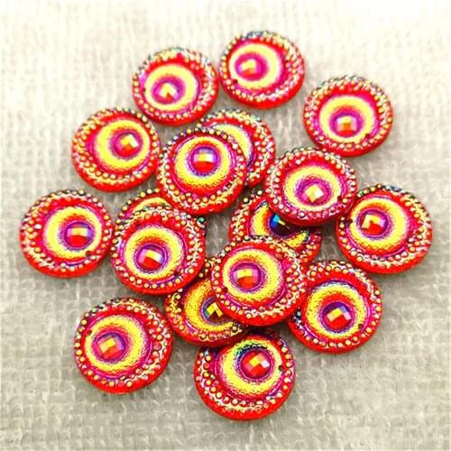 20PCS 16mm AB Resin Peacock eye Rhinestone Flatback Wedding Diy Button Crafts