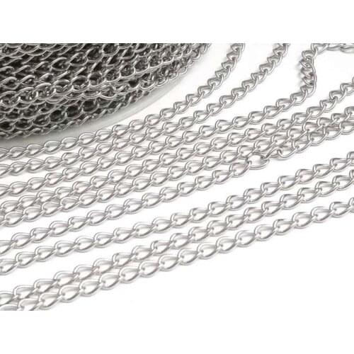 5 Meter/ lot Jewelry Findings 5MM Stainless steel color plated High Quality Extended Chains for Necklace&Bracelet