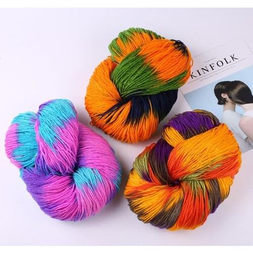 50g/Pc DIY Gradient Bright Multi-Color Knitting Crafts Printing Crochet Wool Yarn for Shawl Kids Hat Scarf Gloves Sweater Yarn