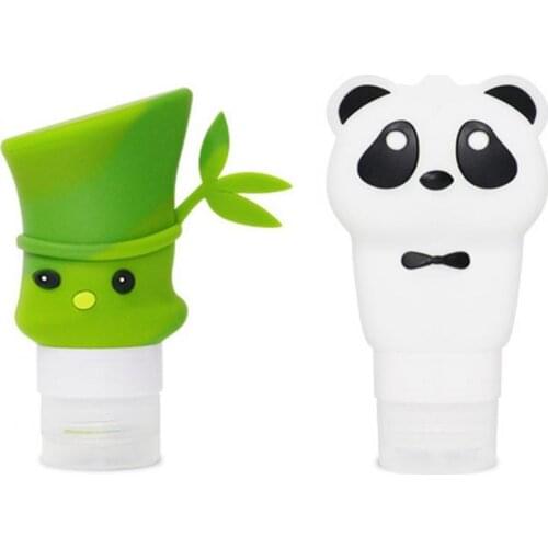 50% Hot Sale 2Pcs 60ml Bamboo 90ml Panda Travel Shampoo Gel Lotion Storage Bottle Container