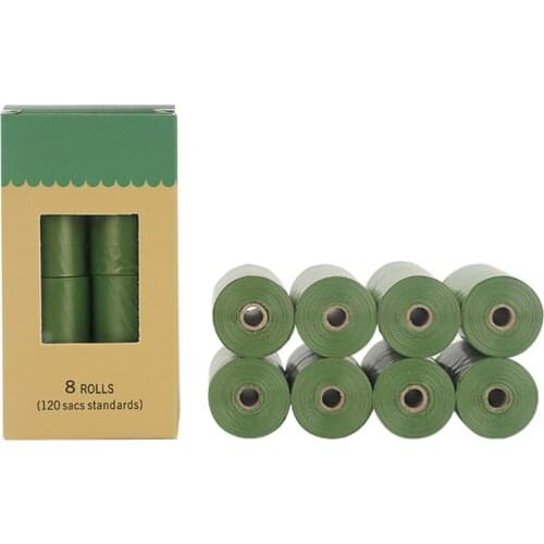8 Rolls Trash Bags Biodegradable Pet Garbage Bag with Dispenser Disposable Leak-Proof Thick Toilet Accessory