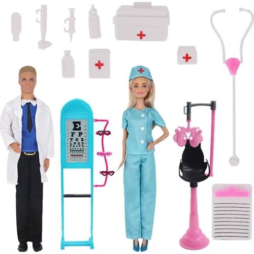 Doll Accessories Fit Babies Doll Doctor/Life Accessories Including Eye Chart Nurse First Aid Kit Help Kids Have GoodChildhood
