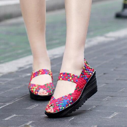 Spring Women Sandals Platform Shoes Women Summer Women Shoes Wedge Shoes Woman Open Toe Multi Colors Ladies Shoes Size 35-42