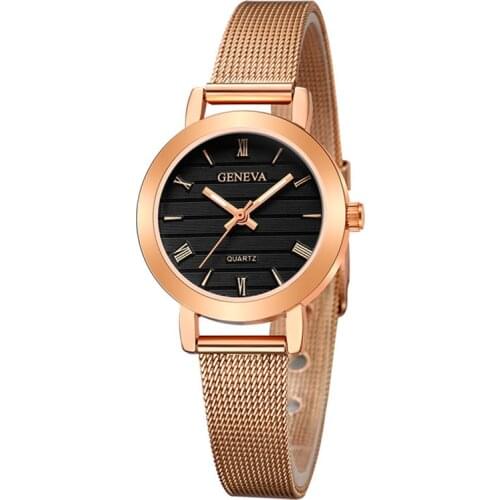 Women New Watches Geneva Luxury Womens Thin Stainless Steel Bracelet Band Analog Quartz Wristwatch montre reloj mujer saat