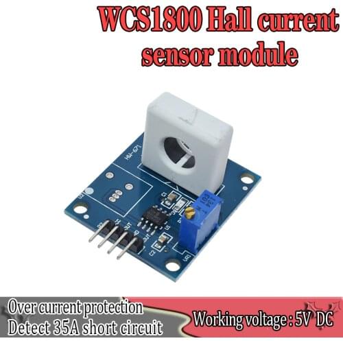 WAVGAT DC 5V WCS1800 Hall Current Detection Sensor Module 35A Precise With Overcurrent Signal Lamp