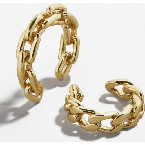 ELANUOYY Fashion Chain Ear Clip Womens Earrings Non-Pierced Popular Earrings For Women 2020