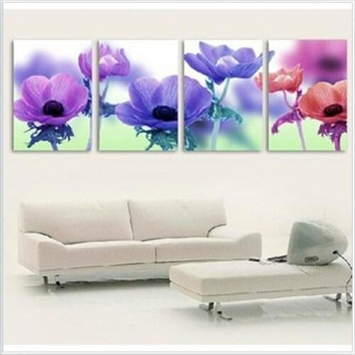 Factory Shop Cross Stitch Kit Tetragenous Moon Blue Purple Flower Free Shipping