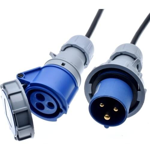 IPX67 Waterproof,IEC309 316C6 to 316P6 Extension cords,Extend an IEC 316 power cord. 2.5mm wire gauge,1m to 4m Lenght