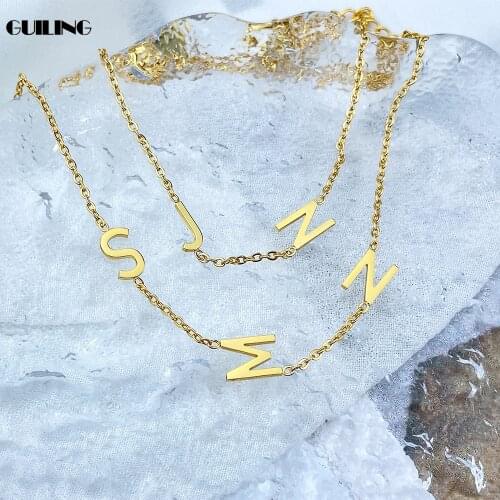 Dainty Custom Welded Letter Bracelet Stainless Steel Tiny Initial Pendant Charm Bracelet Personalization for Women Jewelry Gift