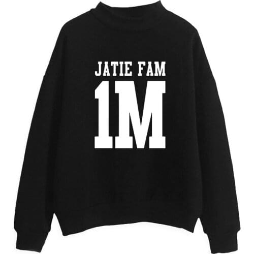 Jatie Vlogs Fashion Turtleneck Sweatshirts Women Men Long Sleeve Sweatshirts Hot Sale Casual Pullover Clothes
