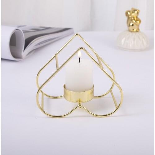 Creative Love Metal Candle Holder Decoration Iron Gold Aromatherapy Candle Holder Desktop Ornaments