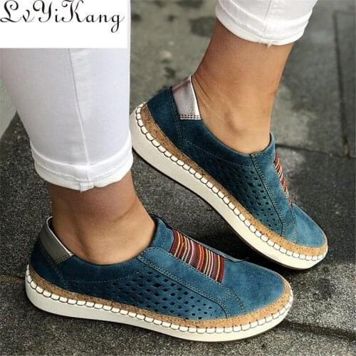 Leather Loafers Shoes Women Sneaker Casual Comfortable Slip on Hollow Out Flats Ladies Breathable Loafers Designer Loafers Shoe