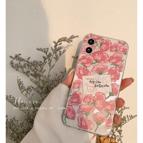 Cute INS Flowers Daisy Case for iPhone 12 Pro Max 11 Pro Max SE2020 7 8 Plus 6S Plus 12 mini XS MAX XR Soft Silicone Phone Cover