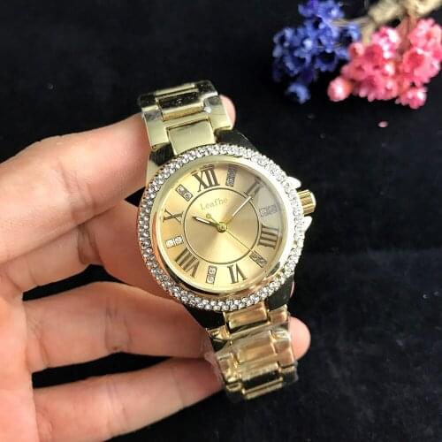 Fashion brand womens diamond watches gold and silver rose quartz watch girls' favorite style the first choice for gifts