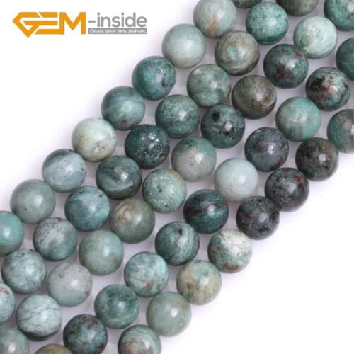 Natural New Green Dragon Blood Jaspers Beads Gem stone Semi Precious Round Loose Bead for Jewelry Making 15" 6mm 8mm 10mm 12mm