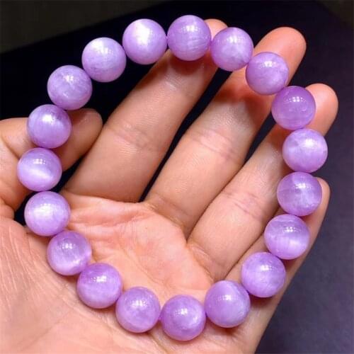 Natural Purple Kunzite Bracelet Jewelry For Women Lady Men Gift Crystal Stone Cat Eye Gemstone Beads Strands AAAAA 8mm 9mm 10mm