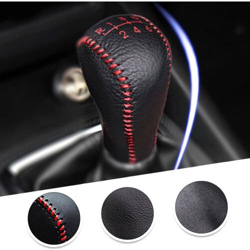Non-Slip Leather Gear Shift Knob Cover MT For Mazda Axela 2017 Cx-4 16-18 Cx-5 2017 6 Speed Manual Shift Lever