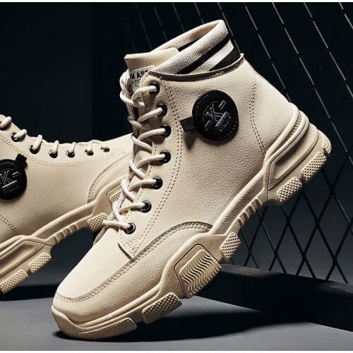 2020 Winter New Mens Boot Mens Shoes Boots Comfortable Hight-Top Boots Fashion Trendy Lace-up Casual Mens Worker Boot