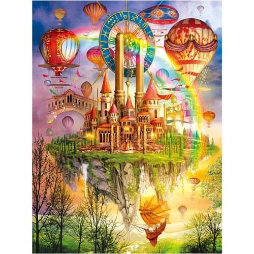 New Arrivals 5D DIY Full Round Diamond Painting Rainbow Castle Cross Stitch 3D Embroidery Rhinestone Mosaic Home Decor Y376