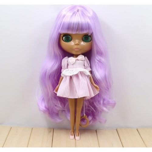 Nude blyth dolls purple hair black skin with bang PPUURR