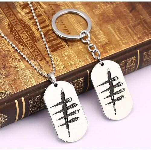 Game Dead By Day Necklace Key Metal Beads Chain Holder Pendant Male Gift Dog Tag sleutelhang llaveros Chaveiro Kolye