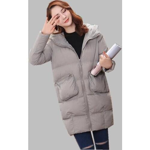 2020 Fashion Parka Mujer Hooded Womens Winter Coat Female Ultra Light Solid Jacket Warm Women Parka Abrigo Mujer WXF398