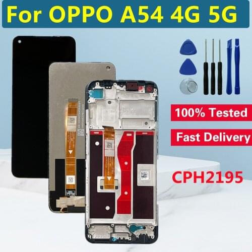 Tested 6.5" For OPPO A54 5G LCD Display With Frame Touch Panel Digitizer Assembly For OPPO A54 5G CPH2195 LCD Screen Replacement