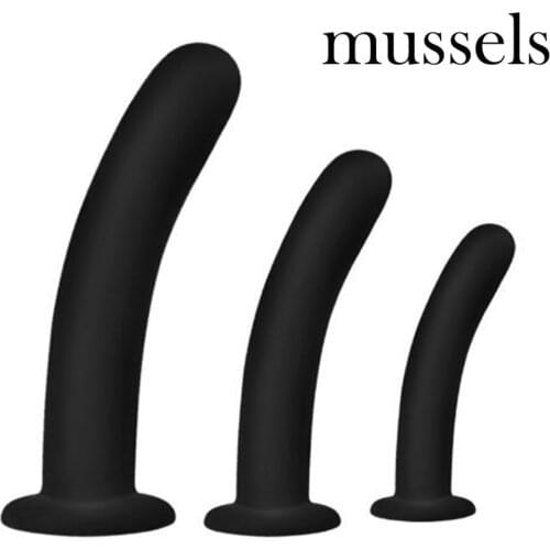 Mussels Size S/M/L Black Silicone Anal Plug Realistic Dildo Anal Trainer Butt Plug Adult Sex Toys For Woman & Men