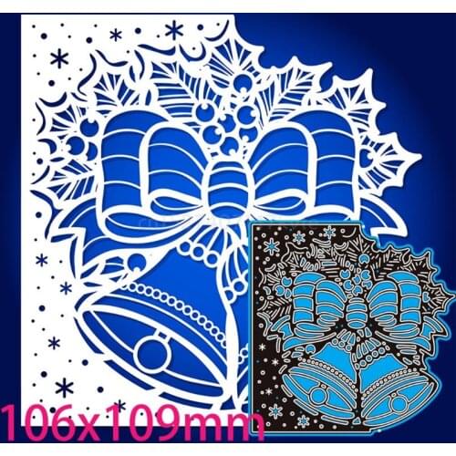 Christmas Bell Frame Metal Cutting Dies Stencil DIY Scrapbooking Album Paper Card Template Mold Embossing Decorati