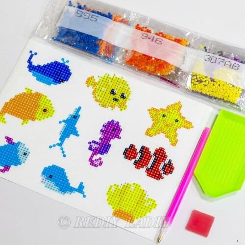 DIY Diamond Mosaic Cartoon Animals Diamond Painting For Children Round Diamond Sticker Double Sided Adhesive Transparent Canvas