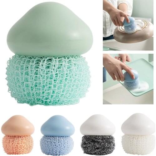 Pot brush Cleaning brush detachable nylon wire ball kitchen dishwashing decontamination cleaning ball Jellyfish shape fast foam