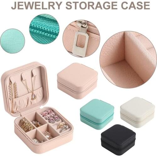 Jewelry storage box travel out portable with double-layer ring storage box necklace earrings jewelry holder