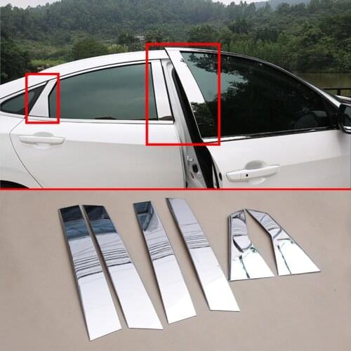 Steel Parts Window Center Middle Pillar Cover Trim Fit For Honda Civic Sedan 10th 2016 2017 2018 2019 Decoration Accessories