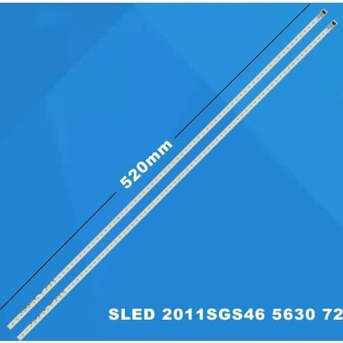 LED backlight strip 72 LEDs 520MM SLED 2011SGS46 5630 72 H1 REV0 For 46-DOWN LJ64-03035A LTA460HJ15 LTA460HJ14 46SL412U 46FT5453