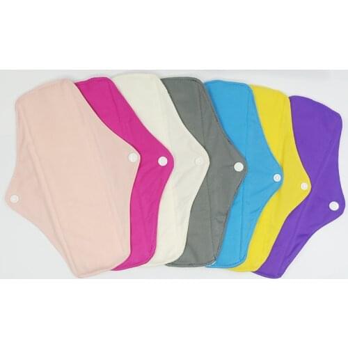 LECY ECO LIFE regular flow cloth menstrual pads with PUL color tab, washable bamboo terry inner day use sanitary napkin